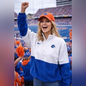 Nike Dri-Fit Boise State Broncos Quarter Zip Pullover Fleece Size L | NCAA